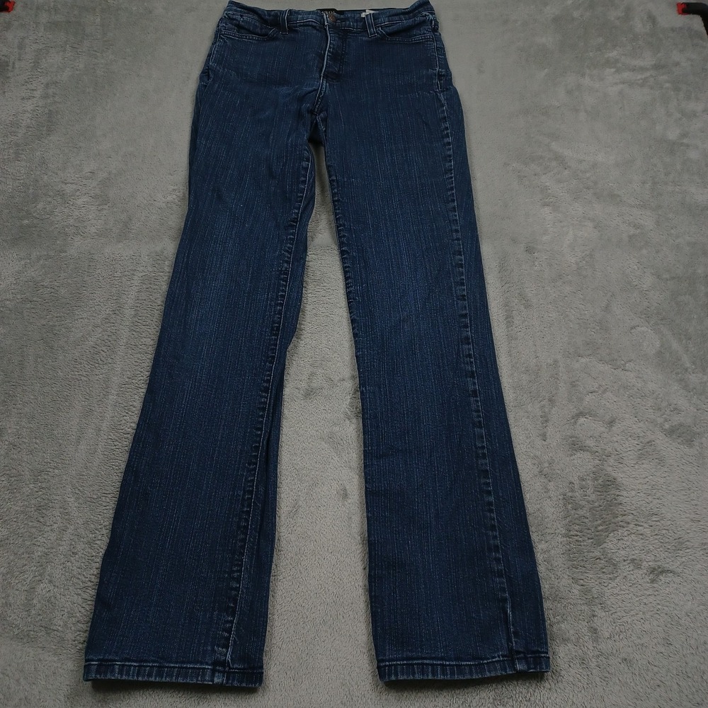 Vintage NYDJ Jeans Womens 8 Blue Denim Straight Pockets Stretch Preppy